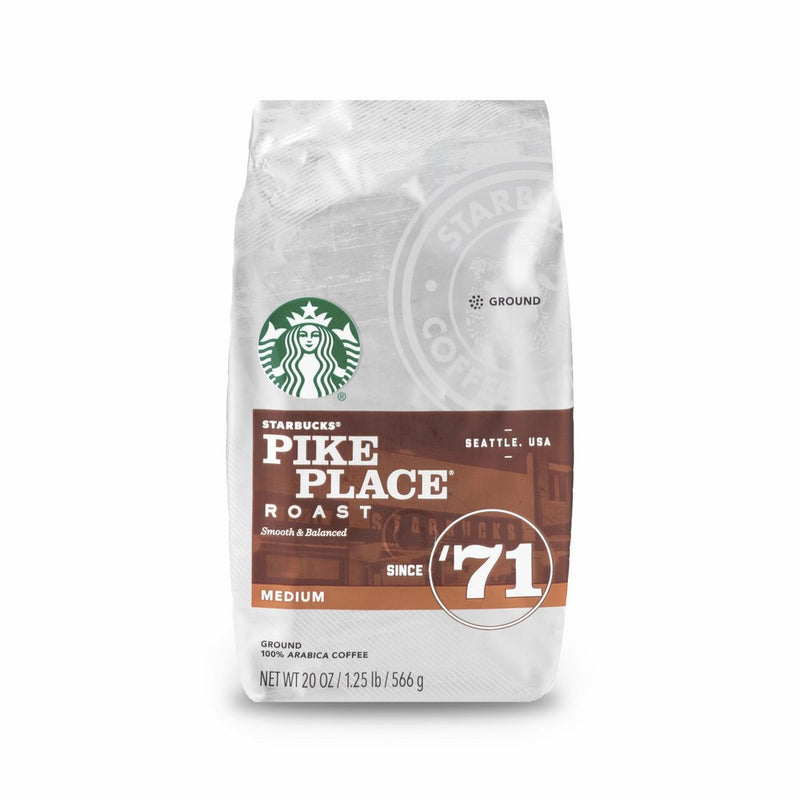 Starbucks Pike Place Roast Medium Roast Coffee, Ground, 20-ounce bag