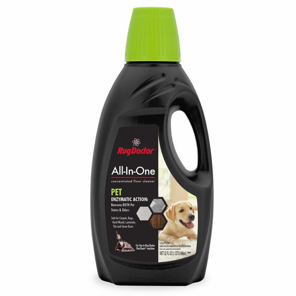 Rug Doctor FlexClean All-In-One Pet Solution; 32 oz. Dual Action, Pro-Enzymatic Formula for Both Carpet and Sealed Hard Floors; Removes Pet and Biological Stains, Messes and Odors; Use with FlexClean