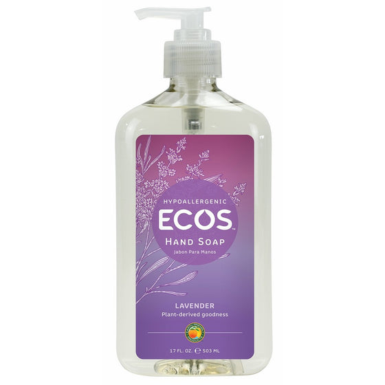 Earth Friendly Products Hand Soap, Lavender, 17-Ounce Bottle (Pack of 6)