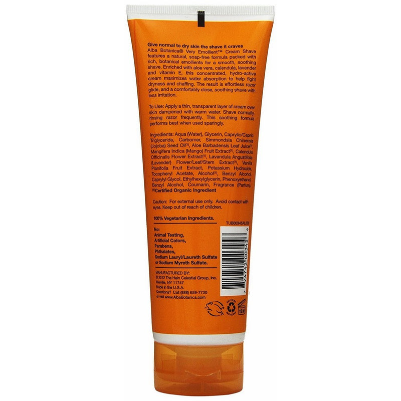 ALBA Botanica Cream Shave,Mango Vanilla, 8 oz (Pack of 2)