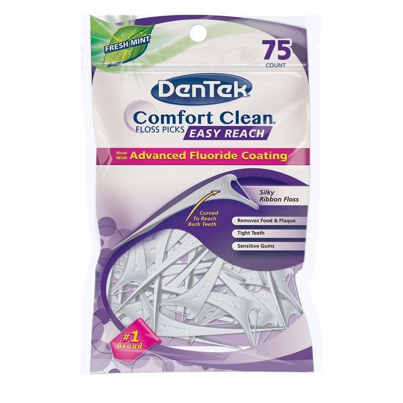 Comfort Clean Back Teeth Floss Picks 75-Count (Pack of 6)