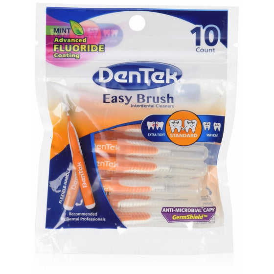 Dentek Easy Brush 10-count, Mint (Pack of 6)