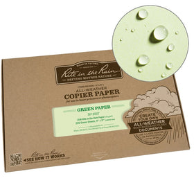 Rite in the Rain All-Weather Copier Paper, 11" x 17", 20# Green, 200 Sheet Pack (No. 9517)