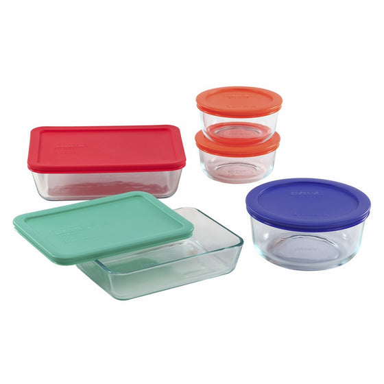 PYREX 10-pc Storage Set w/ Plastic Covers