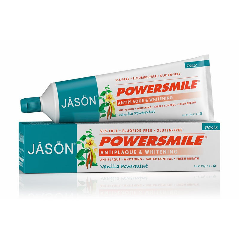 JASON Powersmile Whitening Fluoride-Free Toothpaste, Vanilla Mint, 6 oz. (Packaging May Vary)