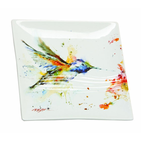 Demdaco B5050120 Hummingbird Snack Plate, Multicolored