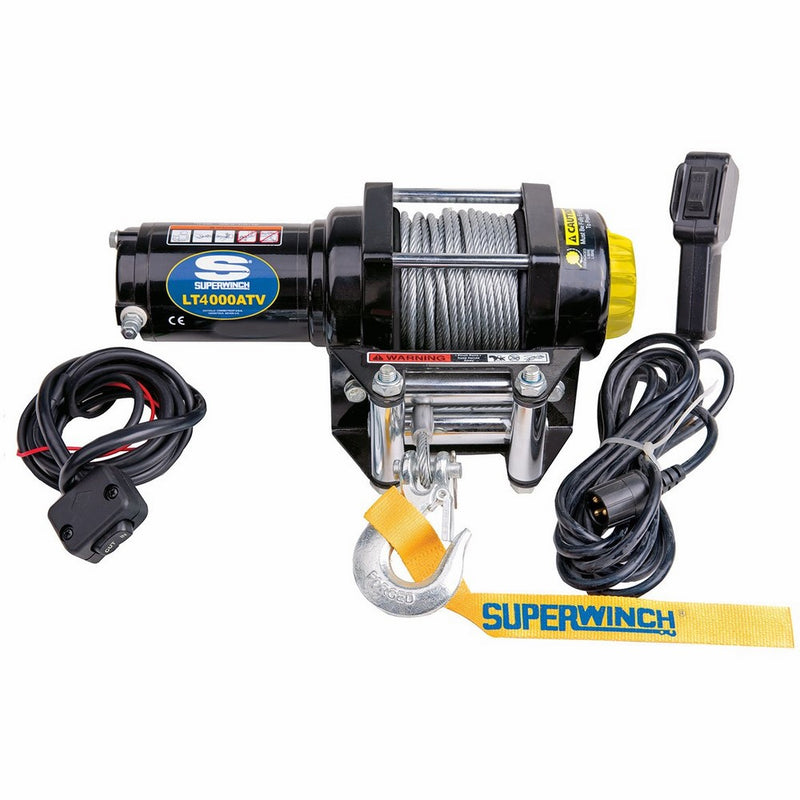 Superwinch (1140220) Black 12 VDC LT4000ATV Winch - 4000 lb. Load Capacity