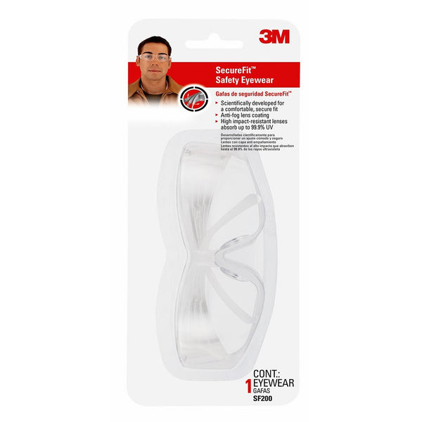 3M SF200-WV6 SecureFit Safety Eyewear, Lens: Clear