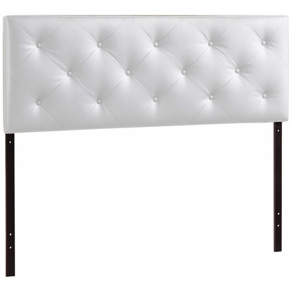 Baxton Studio Wholesale Interiors Baltimore Contemporary Faux Leather Headboard, Queen, White