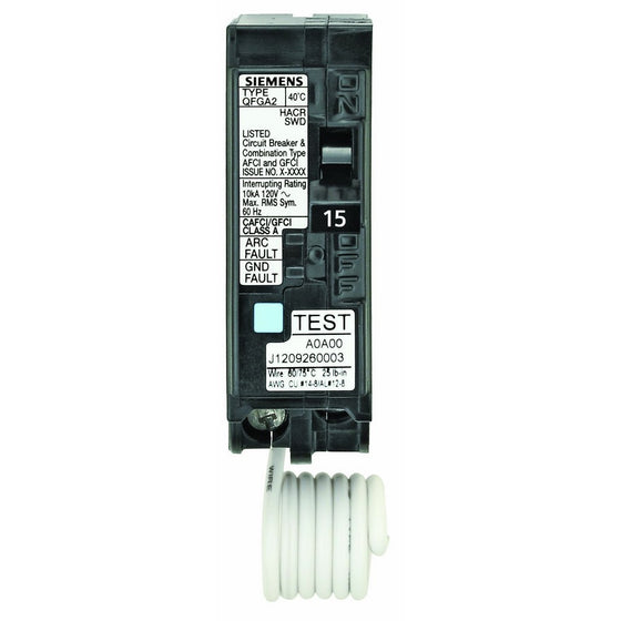 Siemens Q115DFP 15 Amp Dual Function AFCI/GFCI Breaker