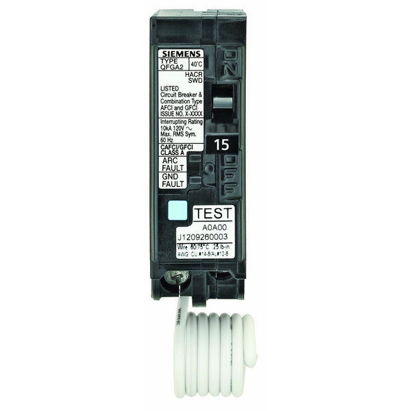 Siemens Q115DFP 15 Amp Dual Function AFCI/GFCI Breaker