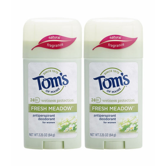 Tom's of Maine Women's Antiperspirant Deodorant Stick, Fresh Meadow, 2 Count