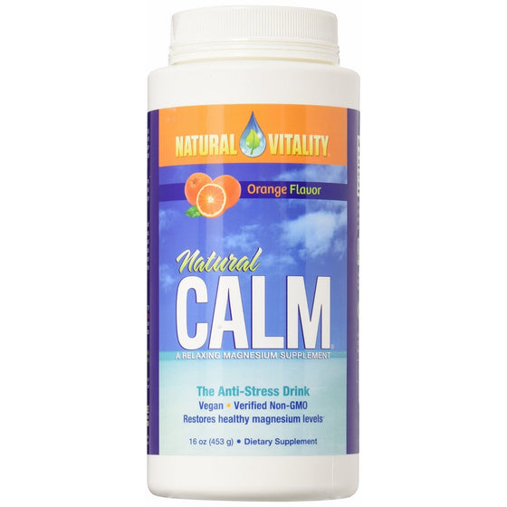 Natural Vitality Natural Magnesium Calm, Orange (2 Bottles of 16 Ounce)