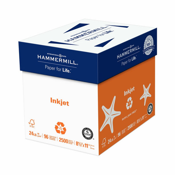 Hammermill Paper, Premium Inkjet Poly Wrap, 24lb, 8.5 X 11, Letter, 96 Bright,2500 Sheet / 5 Ream Case(105050C) Made In The USA