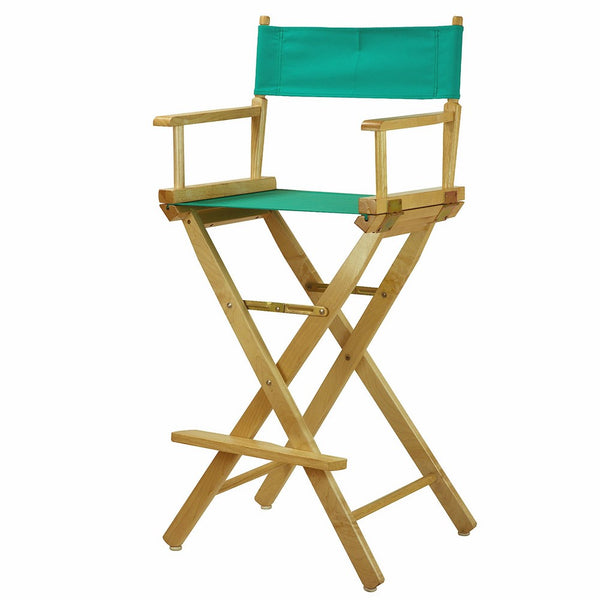 Casual Home 30" Director's Chair Natural Frame-with Teal Canvas, Bar Height