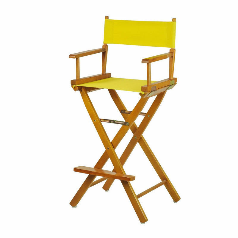 Casual Home 30" Director's Chair Honey Oak Frame-with Yellow Canvas, Bar Height