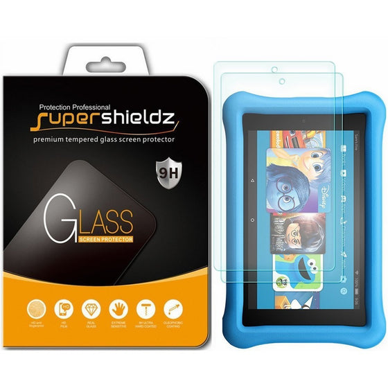 [2-Pack] Supershieldz for All-New Fire HD 8 / Fire HD 8 Kids Edition Tablet (2017 Release) Tempered Glass Screen Protector, Anti-Scratch, Anti-Fingerprint, Bubble Free, Lifetime Replacement Warranty