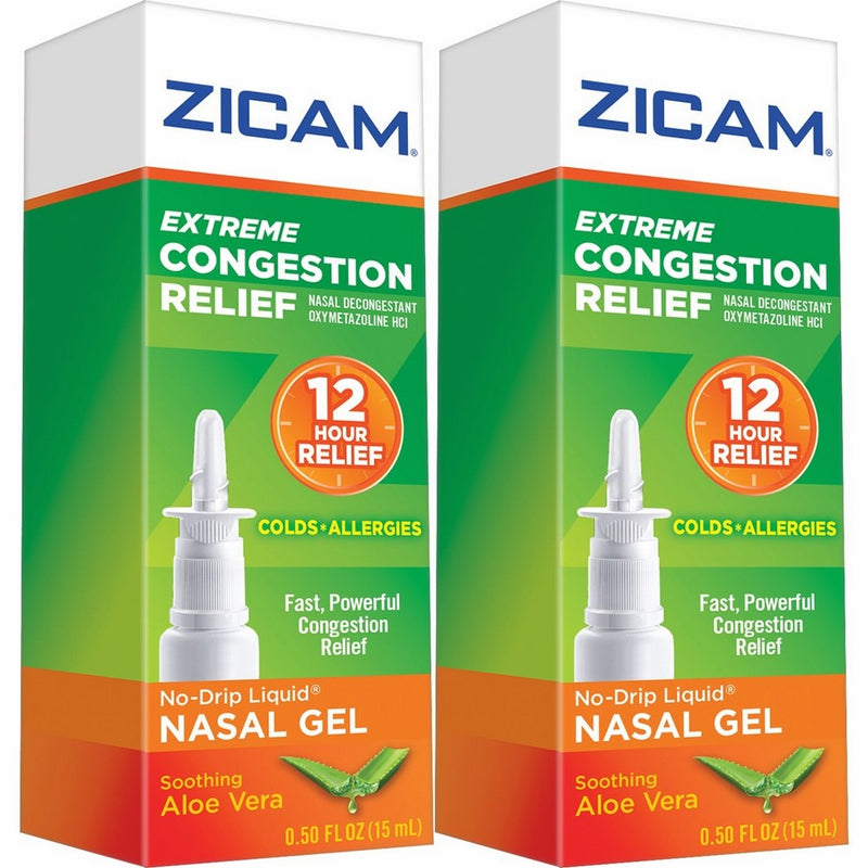 Zicam Extreme Congestion Relief Nasal Spray, 0.5oz. Bottles (Pack of 2), Fast Powerful Relief for Nasal Congestion from Colds or Allergies