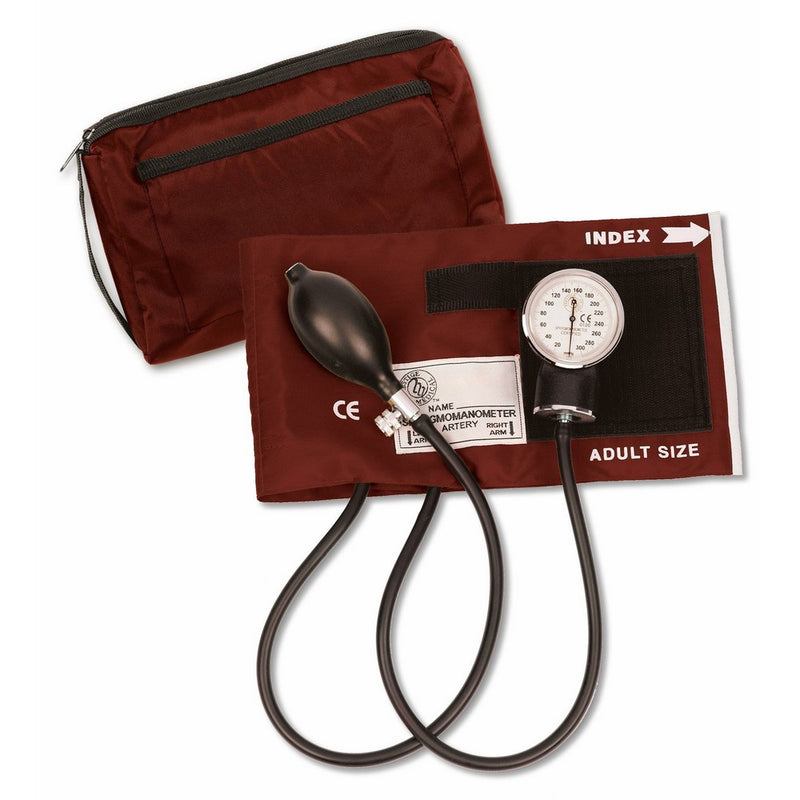 Prestige Medical Sphygmomanometer with Color Coordinated Carrying Case, Burgundy