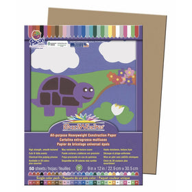 SunWorks Construction Paper 50 SHEETS 9X12 IN LIGHT BROWN ALL PURPOSE