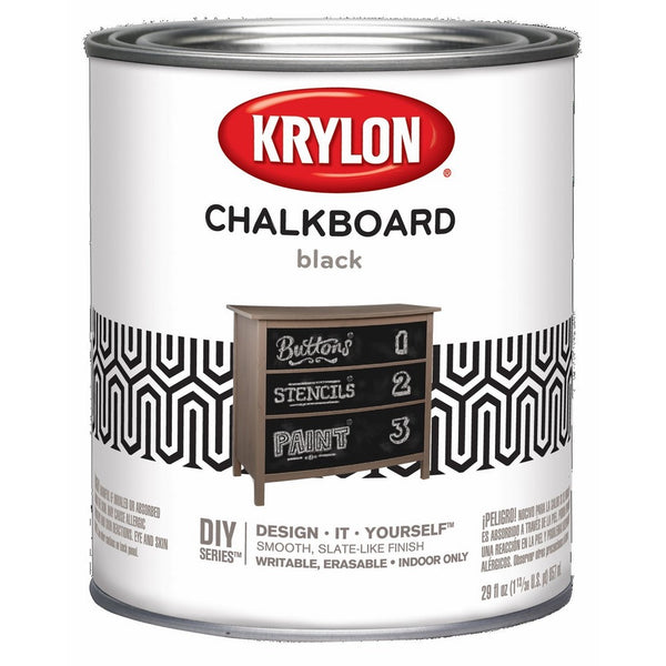 Krylon K05223000 Chalkboard Paint Special Purpose Brush, Black, Quart