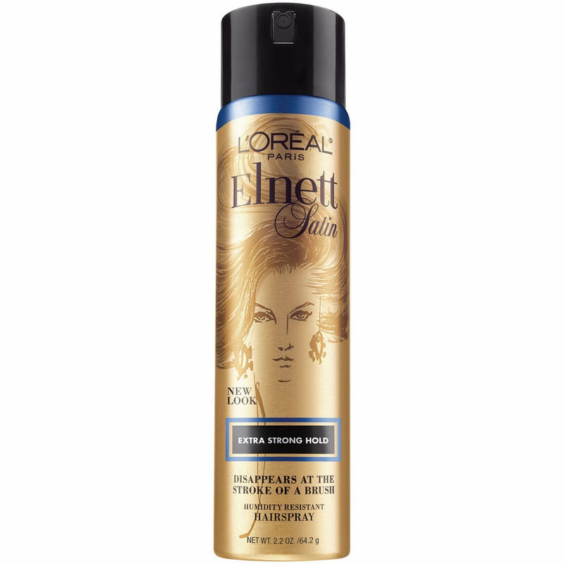 L'Oreal Paris Elnett Satin Hairspray, Extra Strong Hold, Travel Size, 2.2 oz. (Packaging May Vary)