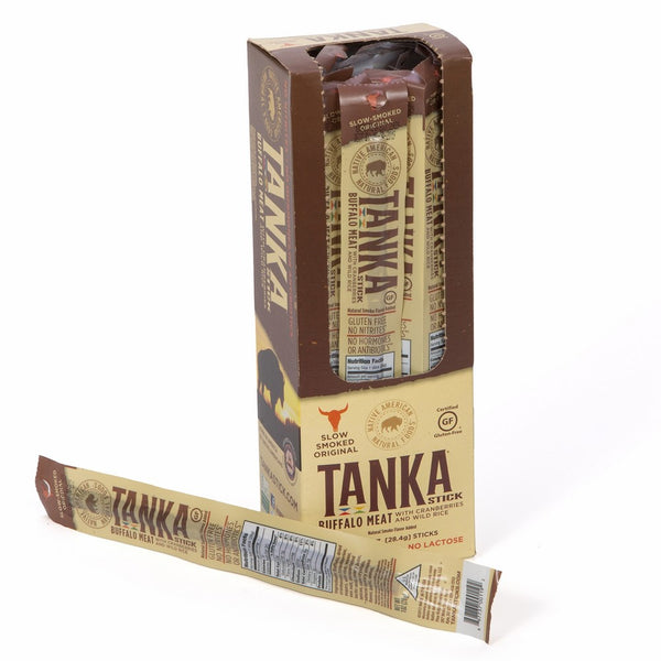 Meat Bar Sticks with Buffalo and Cranberries by Tanka, Original Smoked, Beef Jerky Alternative, Gluten Free Snacks, 1 Ounce Stick, Pack of 8