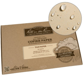 Rite in the Rain Weatherproof Laser Printer Paper, Tabloid Size Paper 11" x 17", 20# Tan Colored Printer Paper, 200 Sheet Pack (No. 9517T)