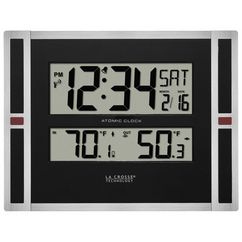 La Crosse Technology 513-149 11 inch Atomic digital wall clock with temperature