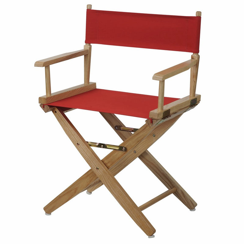 American Trails Extra-Wide Premium 18" Director's Chair Natural Frame with Red Canvas