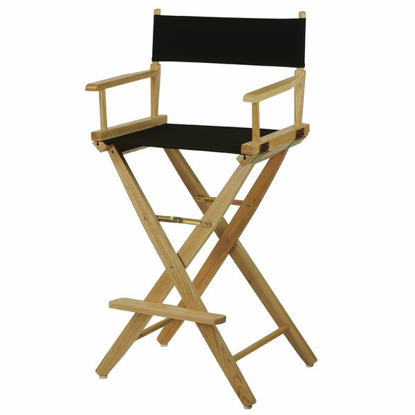 American Trails Extra-Wide Premium 30" Director's Chair Natural Frame with Black Canvas, Bar Height