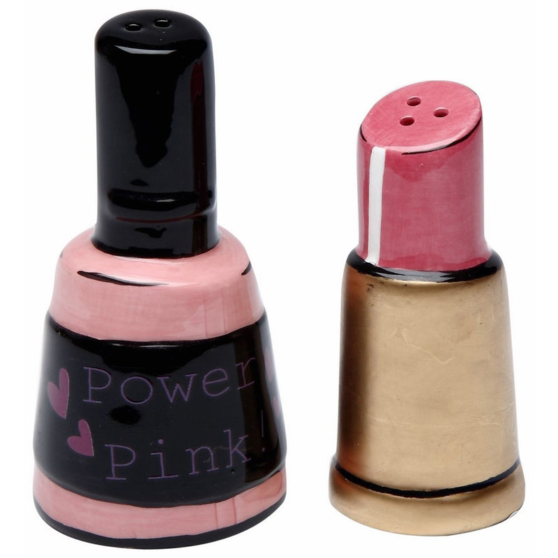 StealStreet SS-CG-62411 3" Power Pink Nail Polish and Lipstick Salt and Pepper Shakers
