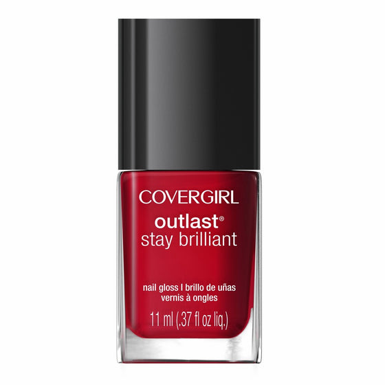 COVERGIRL Outlast Stay Brilliant Nail Gloss Red-dy and Willing 100, .37 oz (packaging may vary)