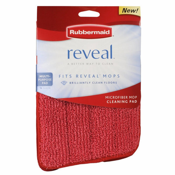 Rubbermaid - Reveal Mop Microfiber Cleaning Pad, Red, 15" Wide (2-Pack)