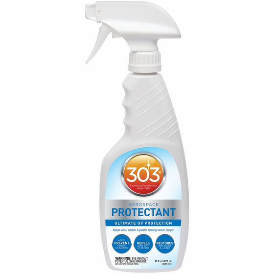 303 (30308-6PK) UV Protectant Spray for Vinyl, Plastic, Rubber, Fiberglass, Leather & More – Dust and Dirt Repellant - Non-Toxic, Matte Finish, 16 Fl. oz., (Pack of 6)