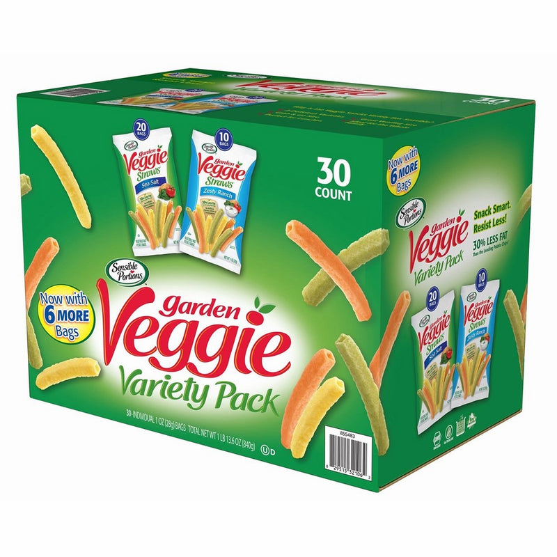 Garden Veggie Straws Sea Salt and Zesty Ranch, 30 Count