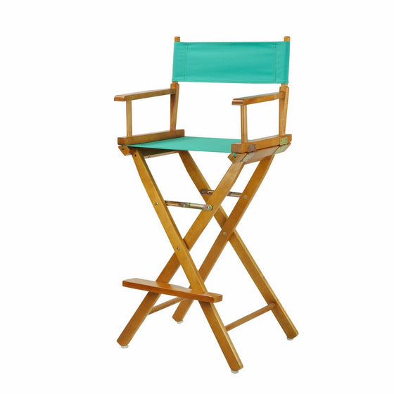 Casual Home 30" Director's Chair Honey Oak Frame-with Teal Canvas, Bar Height