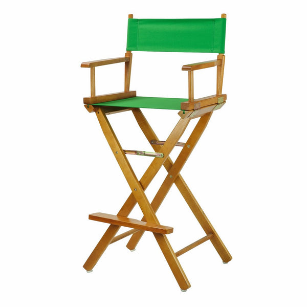 Casual Home 30" Director's Chair Honey Oak Frame-with Green Canvas, Bar Height