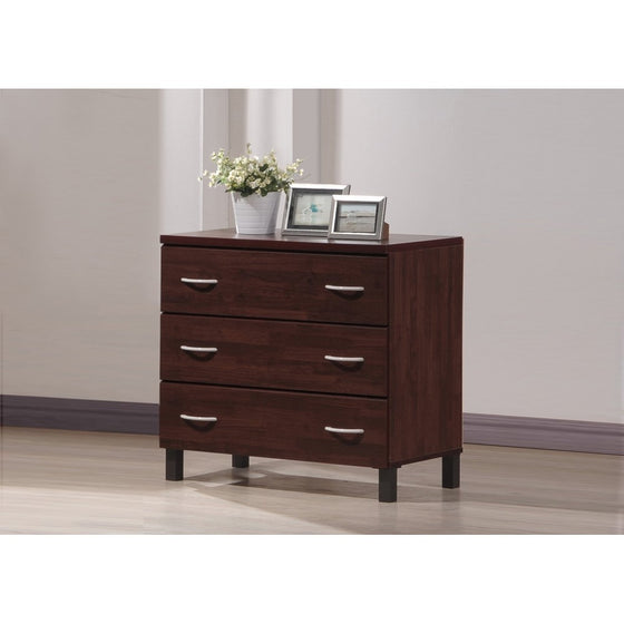 Wholesale Interiors Mason Finish Wood 3 Drawer Storage Chest, Oak Brown