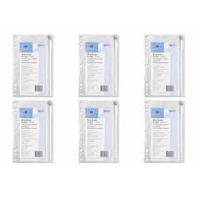 SPR01606 - Vinyl Ring Binder Pocket, 9-1/2x6, Clear, 6 Packs