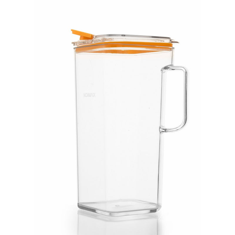 Komax Tritan Clear Large (2 quart) Pitcher With Orange Lid BPA-Free - Great for Iced tea & Water
