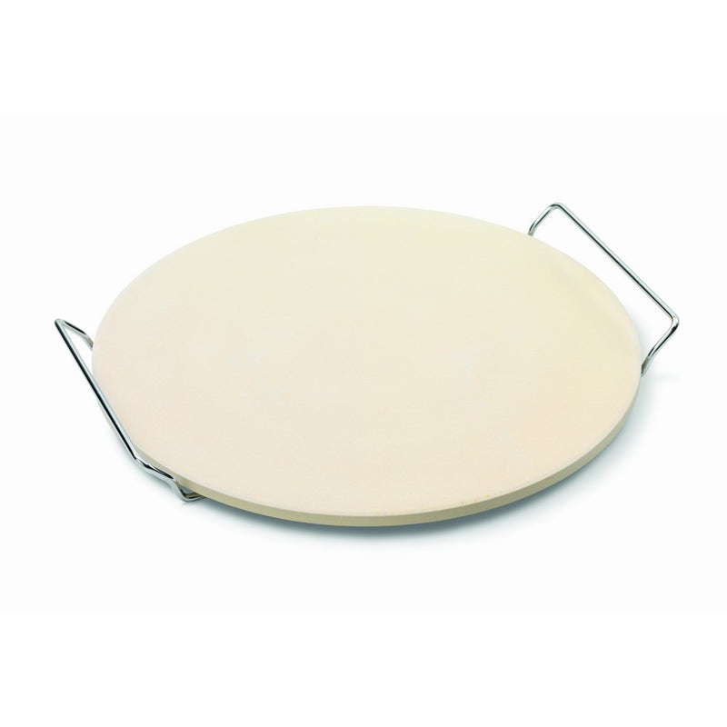 JAMIE OLIVER Pizza Stone and Serving Rack - Round Earthenware Clay - 14 inch