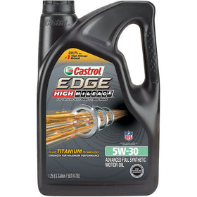 Castrol 03128C EDGE High Mileage 5W-30 Advanced Full Synthetic Motor Oil, 5 quart