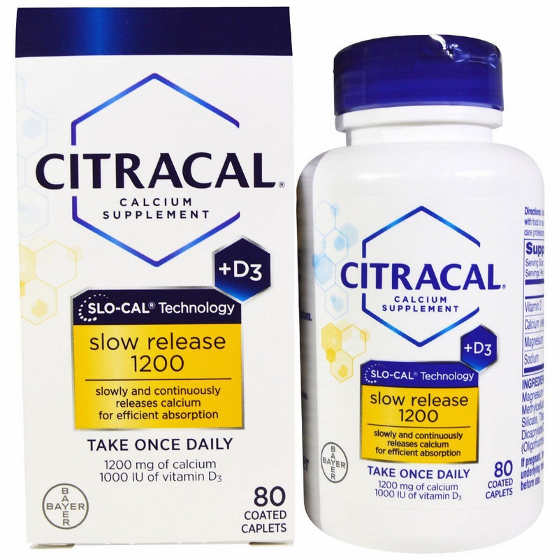 Citracal Calcium Plus D Slow Release 1200, 80 Count (Pack of 3)