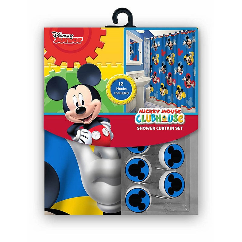 13pc Disney Mickey Mouse Clubhouse Shower Curtain and Hooks Set