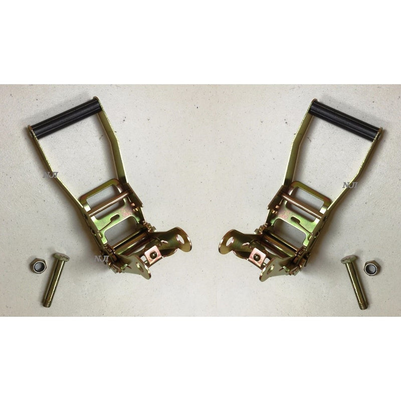 (2x) 2" Ratchet Handle for Tow Dolly Flat Bed Car Hauler Ratchet Tie Down Strap