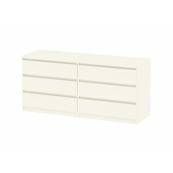 Tvilum 7029648 Scottsdale 6 Drawer Double Dresser, White Wood Grain