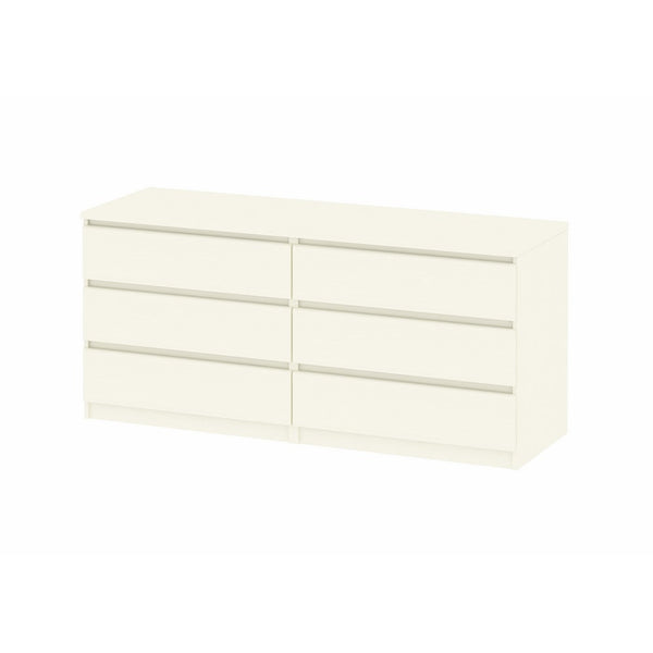 Tvilum 7029648 Scottsdale 6 Drawer Double Dresser, White Wood Grain