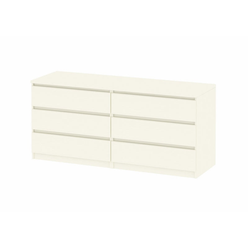 Tvilum 7029648 Scottsdale 6 Drawer Double Dresser, White Wood Grain