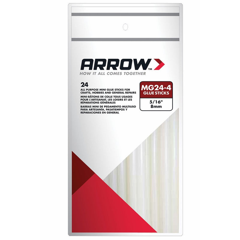 Arrow Fastener MG24-4 All Purpose Mini Glue Sticks, 4-Inch, 24-Pack